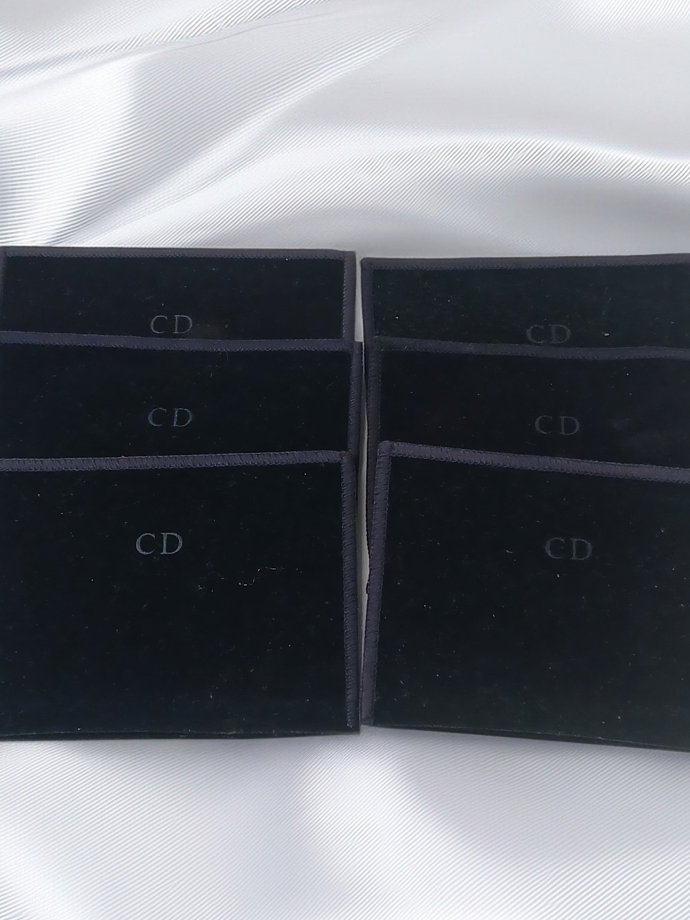 Lot Of 6 Dior Black Velvet Jewelry & Accessory Dust Pouches
